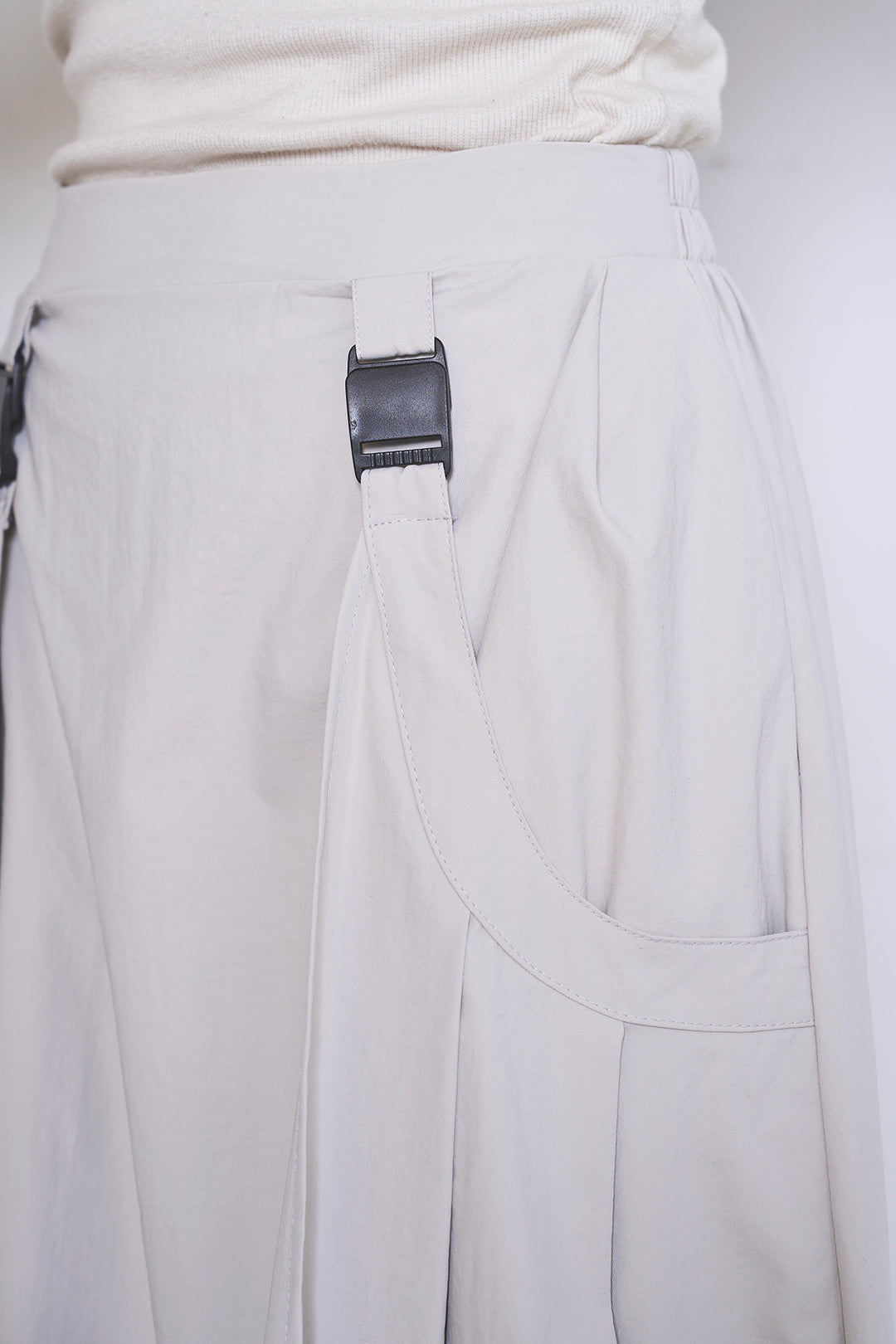 [SET]ネップメッシュポロ襟カーディガン+ラップレイヤードアシンメトリーデザインスカート(2set)