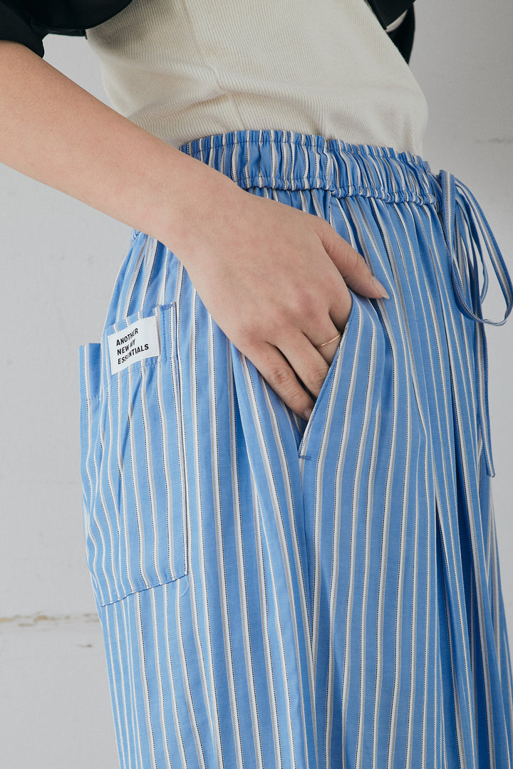 レーヨンストライプイージーワイドパンツ