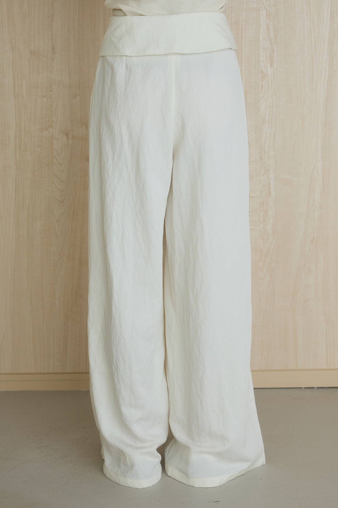 [SET]裾ドロストシアーWジップフーディーブルゾン+ウエスト折り返しワイドパンツ(2set)