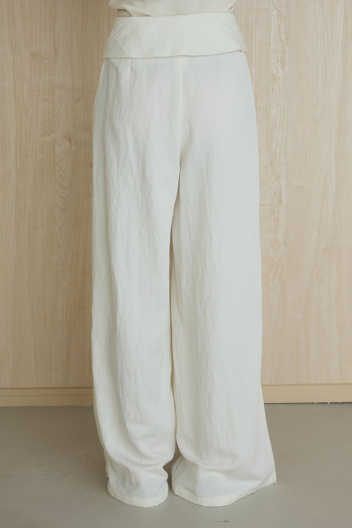 [SET]裾ドロストシアーWジップフーディーブルゾン+ウエスト折り返しワイドパンツ(2set)