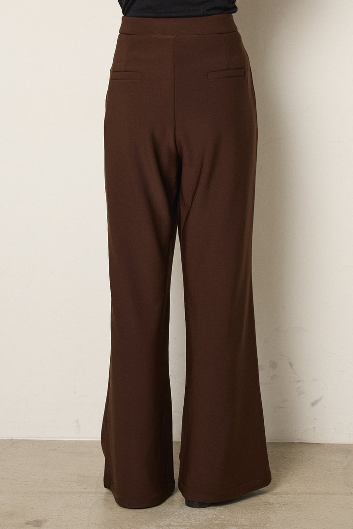 レース刺繍レイヤードフレアパンツ