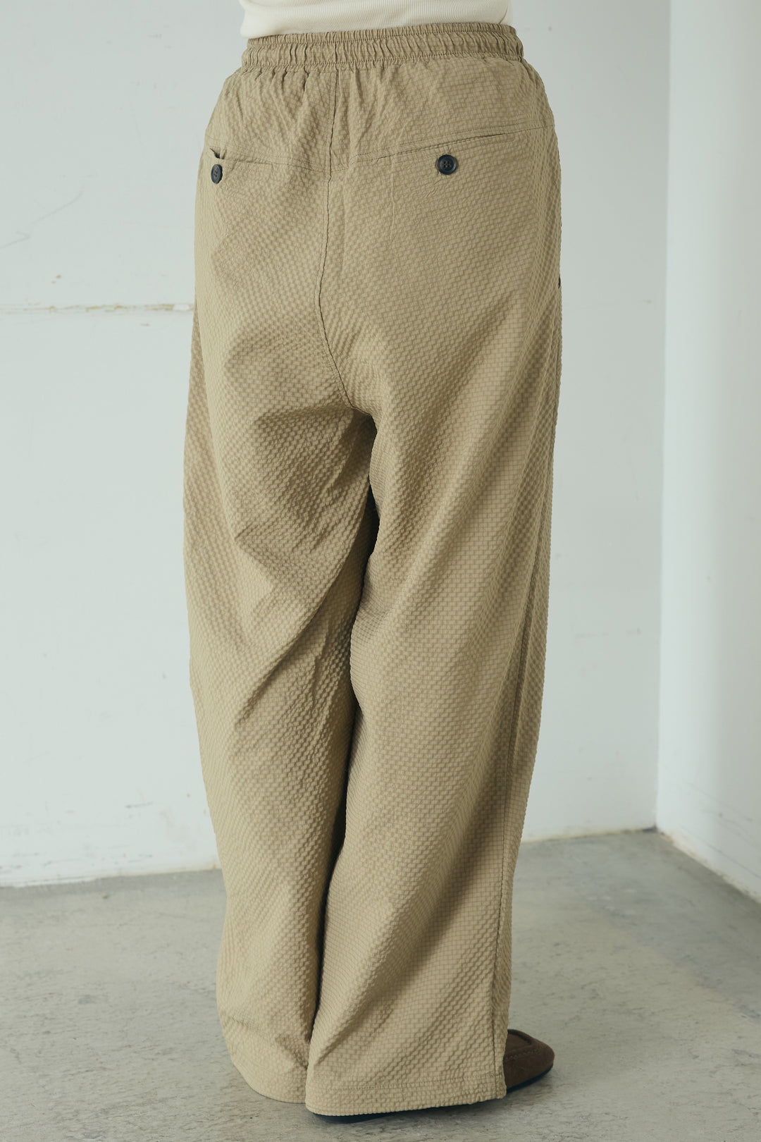 [SET]メッシュ編みビスチェセットVネックプルオーバー+シアサッカーイージーパンツ(2set)