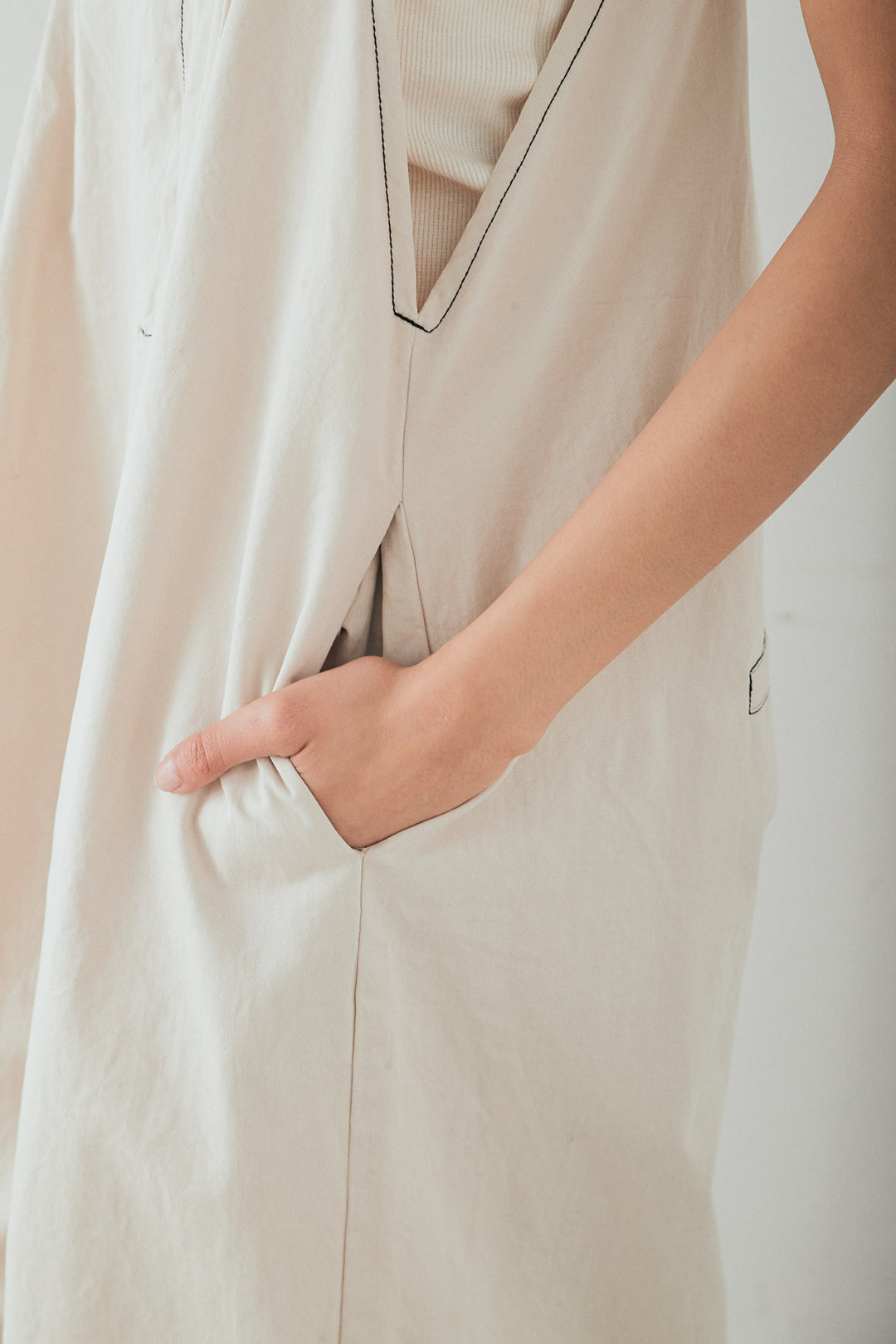 [SET]襟切り替えジップデニムジャケット+綿ツイルアシメサロペット(2set)