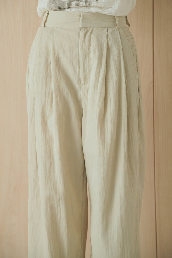 [SET]リネンライクテーラードハーフスリーブジャケット+リネンライク2タックワイドパンツ(2set)