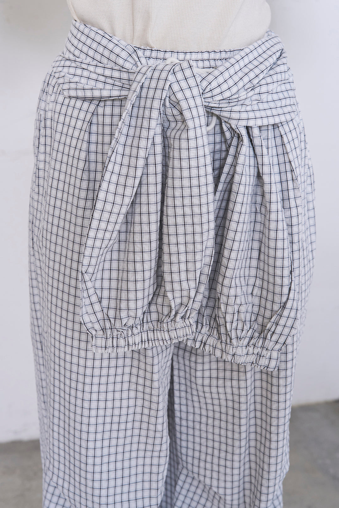 チェックウエスト巻きジョガーパンツ