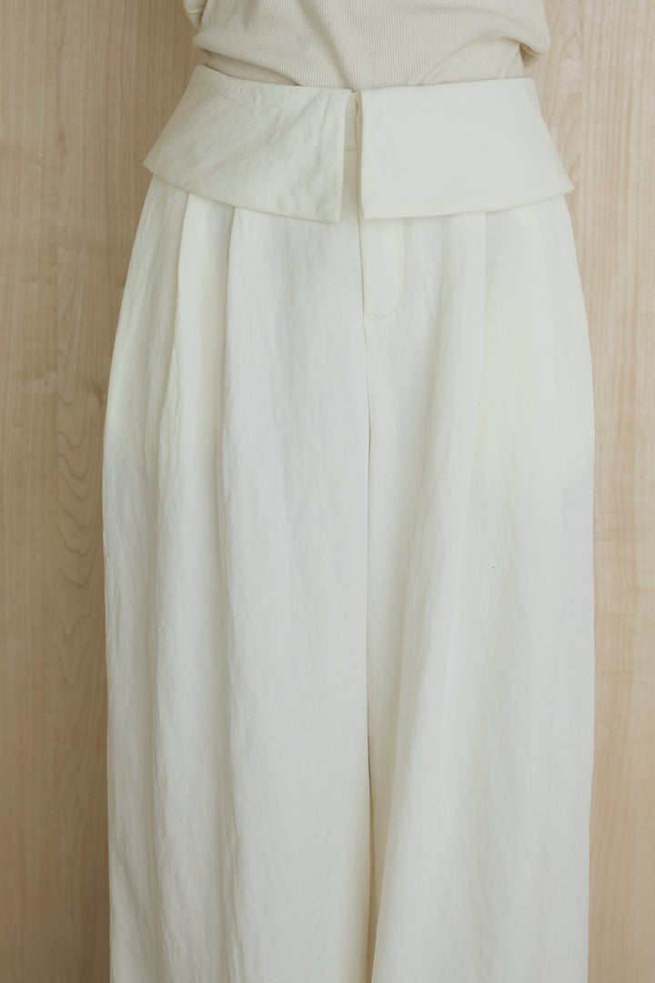 [SET]裾ドロストシアーWジップフーディーブルゾン+ウエスト折り返しワイドパンツ(2set)