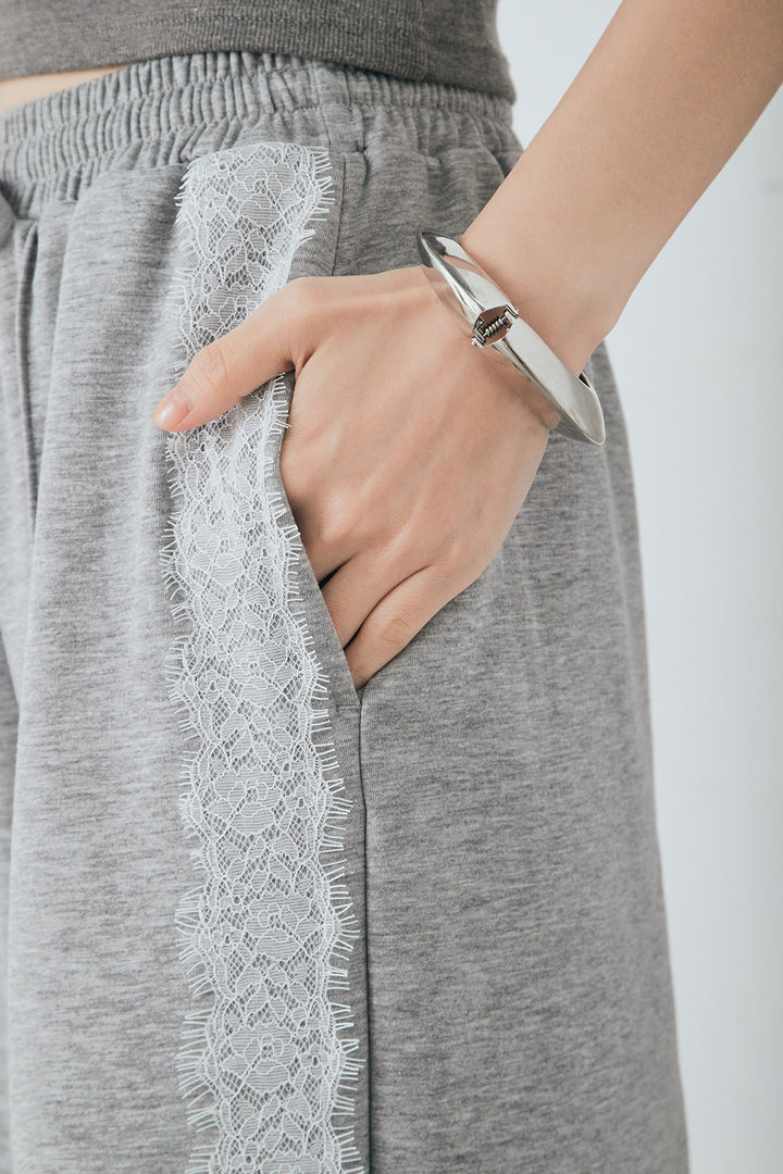 Wフェイスカットソーサイドレースラインパンツ