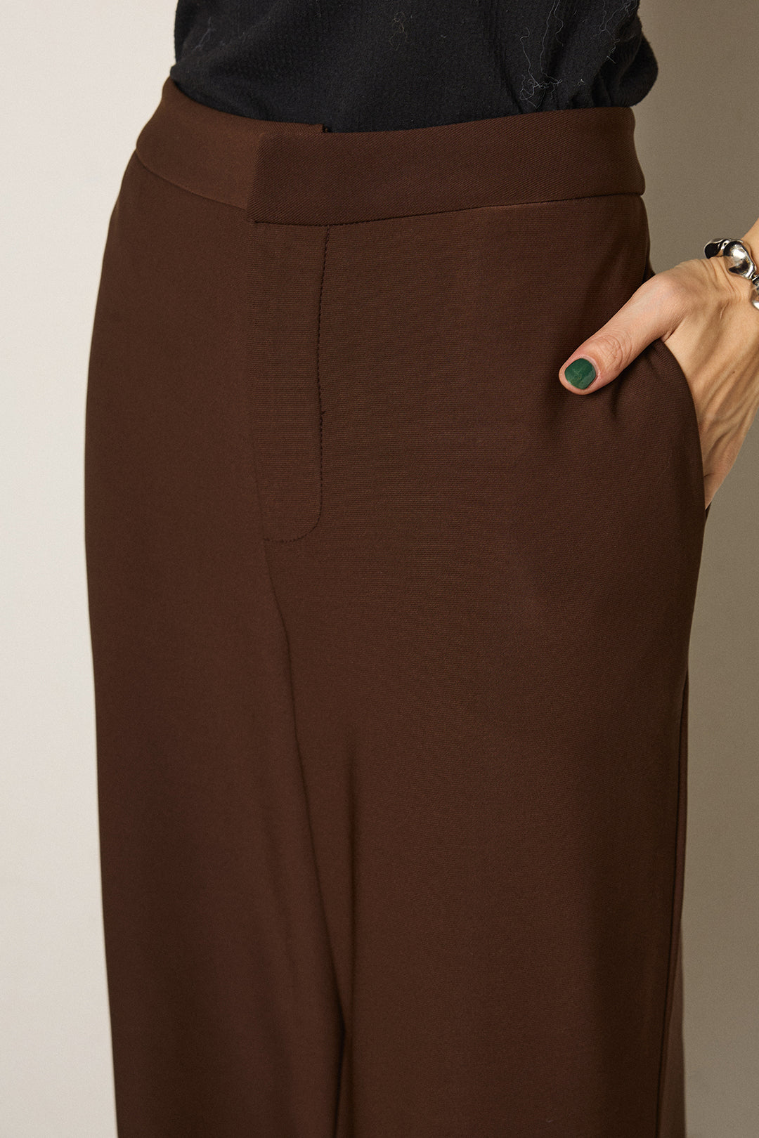 レース刺繍レイヤードフレアパンツ