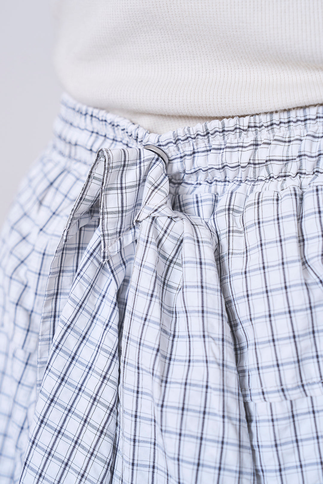 [SET]ワンショルスウェットプルオーバー+チェックウエスト巻きジョガーパンツ(2set)