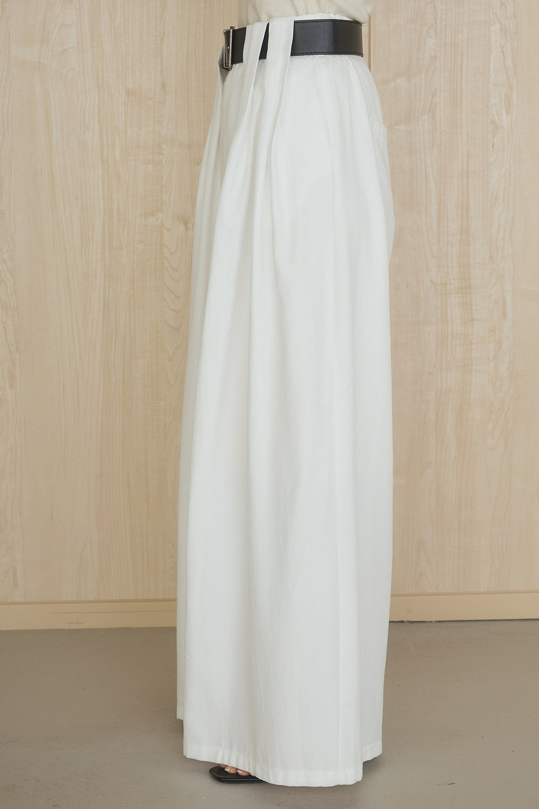 [SET]幾何レースブルゾン+ベルト付きビックループワイドパンツ(2set)