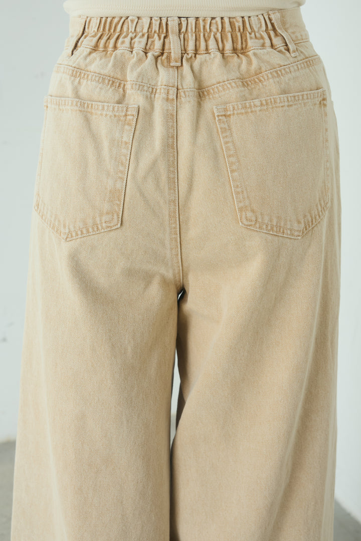 カラーデニムタックカーブパンツ