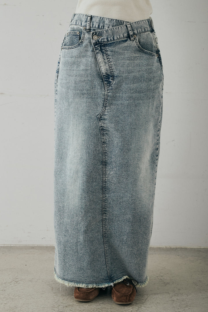 ウエストクロスデニムタイトスカート