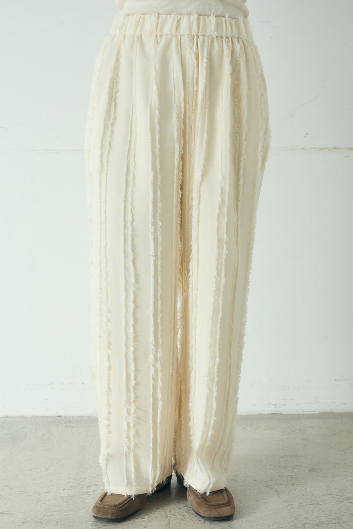 フリンジジャガードワイドパンツ