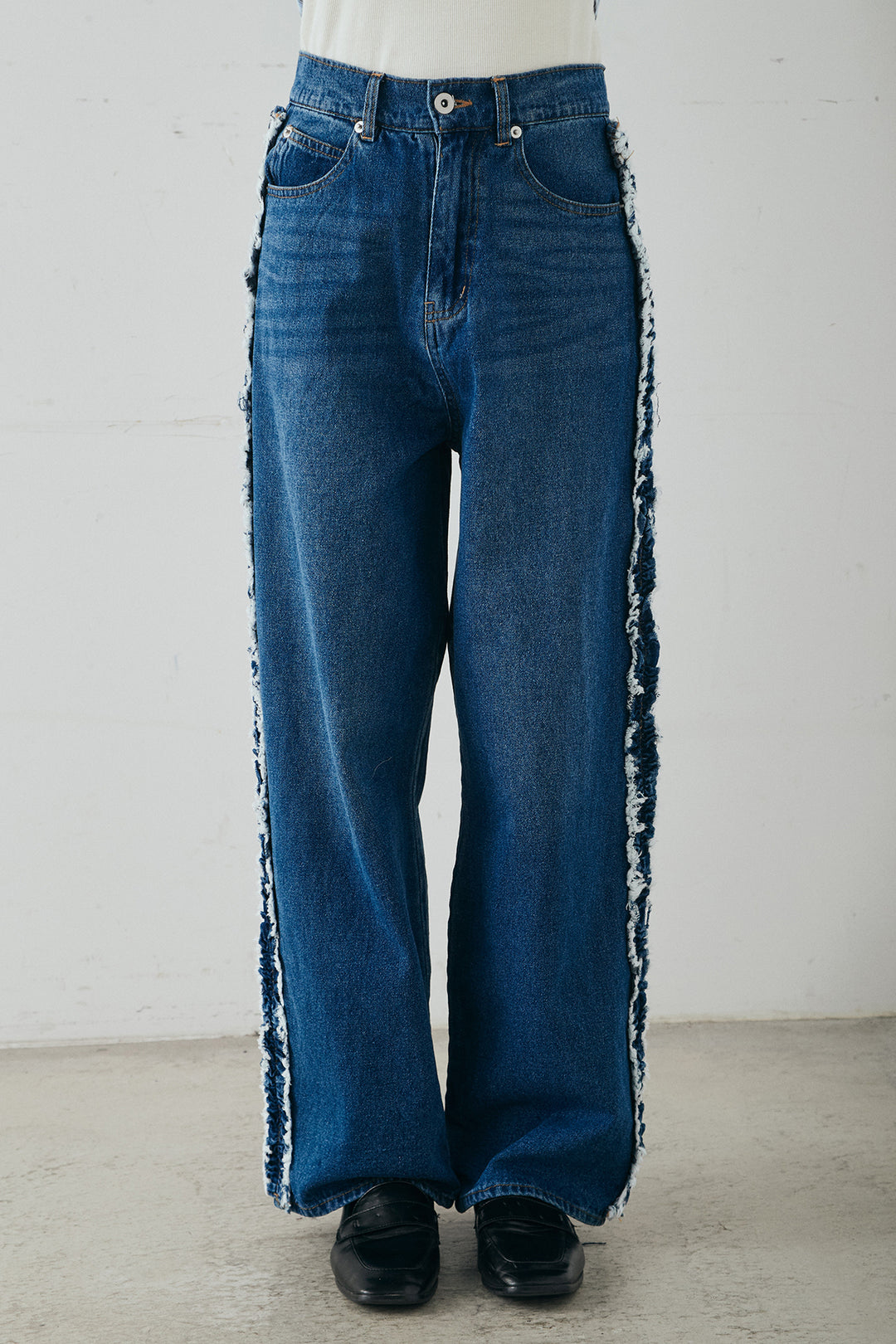 デニムサイドフリルパンツ