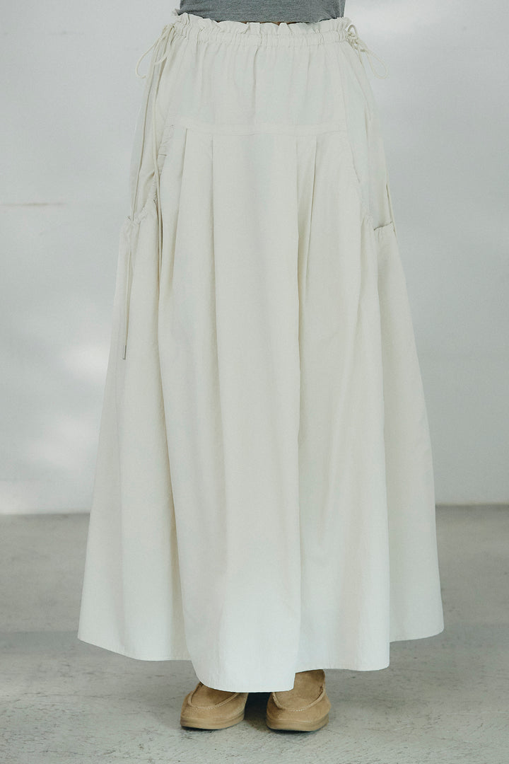 [SET]スタンドネックシアーブルゾン+ナイロンデザインフレアスカート(2set)