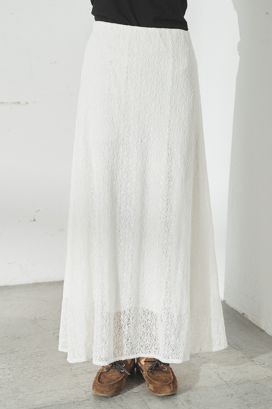 [SET]マルチ切り替えドルマンブルゾン+メッシュ刺繍ロングスカート+ボーダーフーディーロンT(3set)