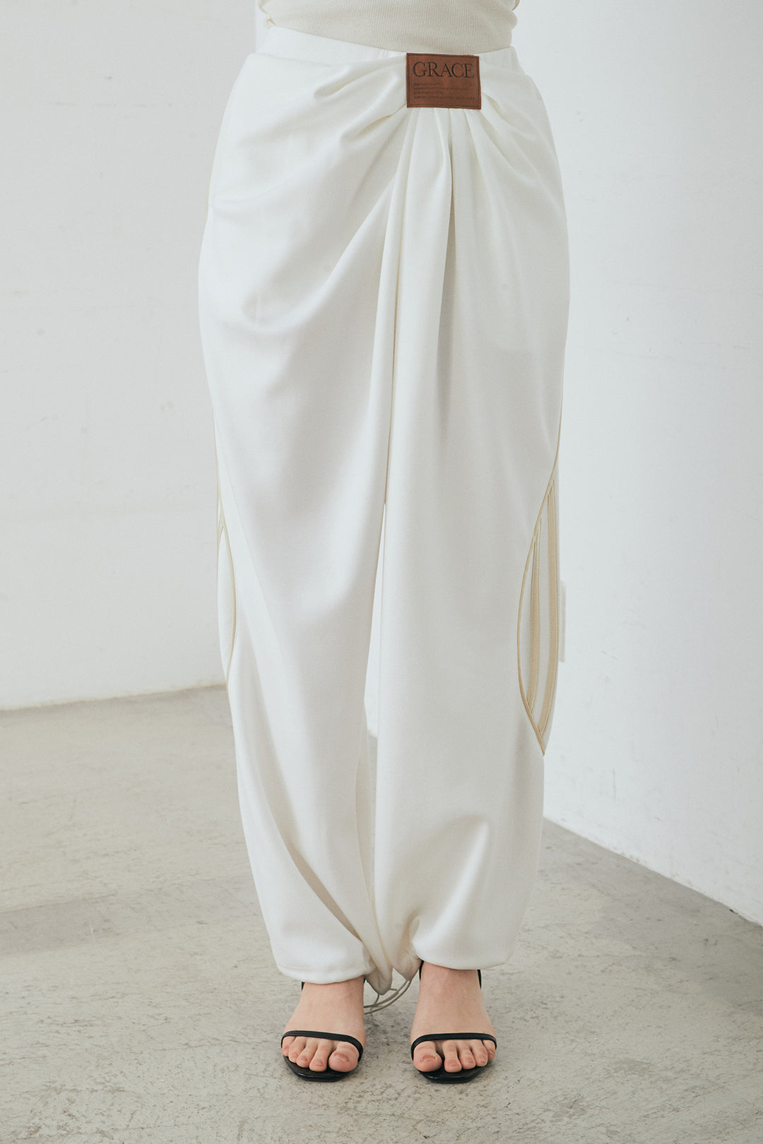 [SET]カールヤーンシャツ+ライトダンボールウェーブラインドレープパンツ(2set)