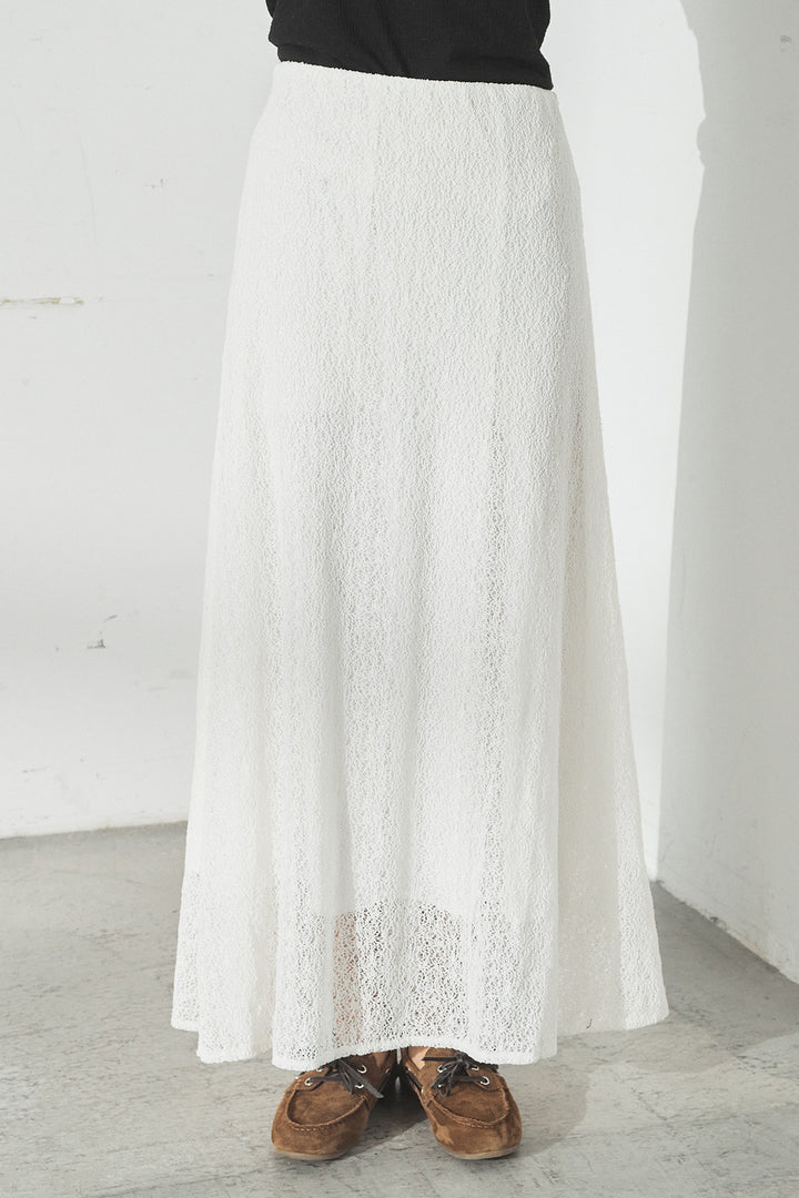 メッシュ刺繍ロングスカート