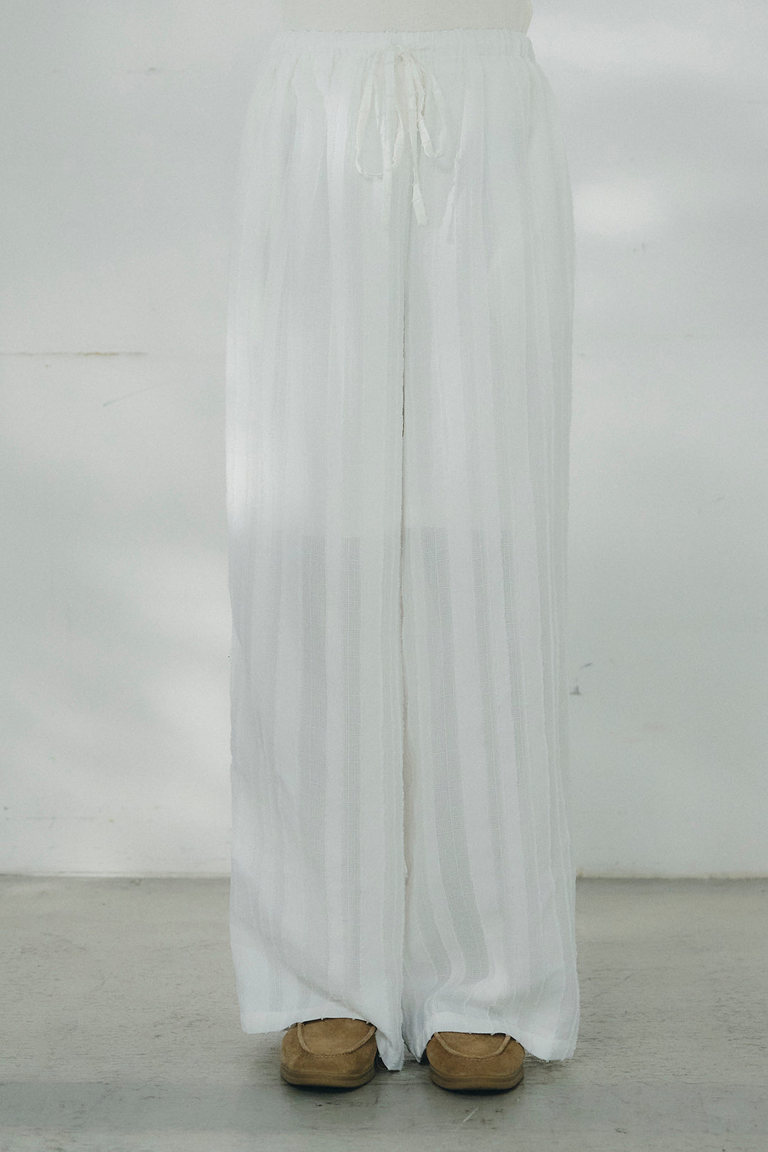 [SET]ストライプジャガードフードシャツ+ストライプジャガードロングイージーパンツ(2set)