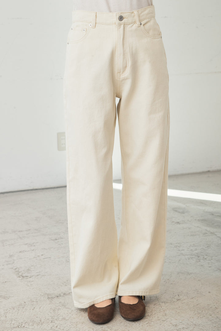 [SET]裾デザインメッシュプルオーバー+スプリングカラーデニムパンツ(2set)