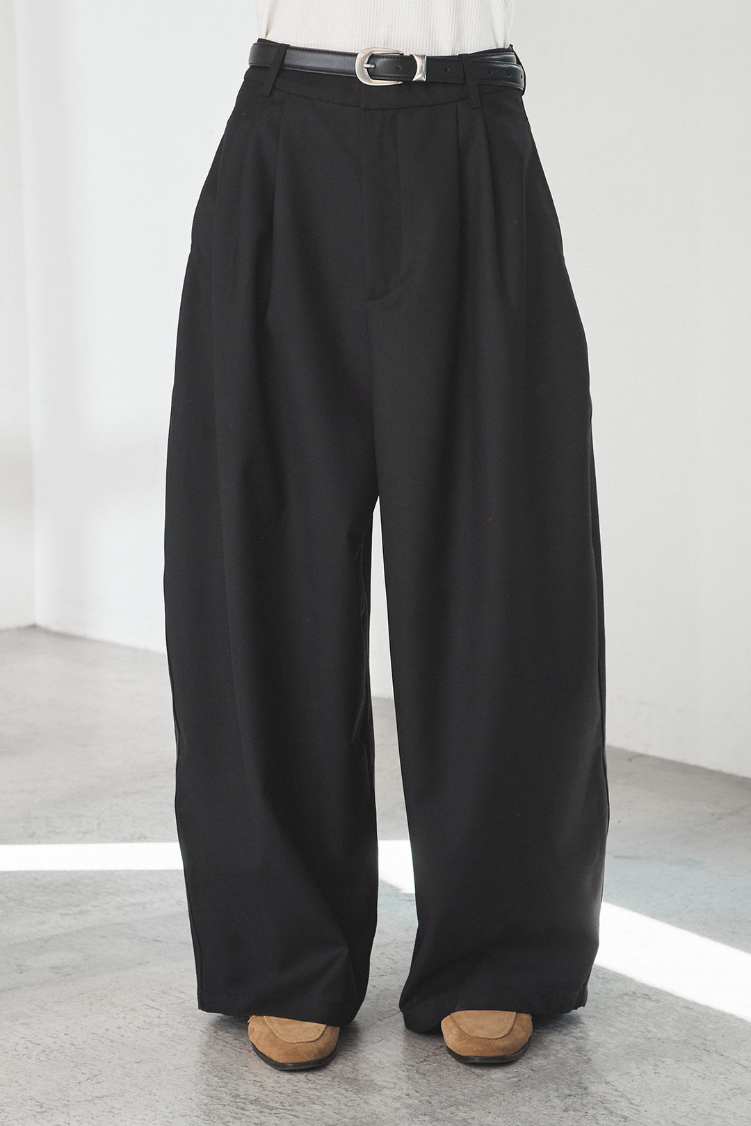 異素材ドッキングワイドパンツ