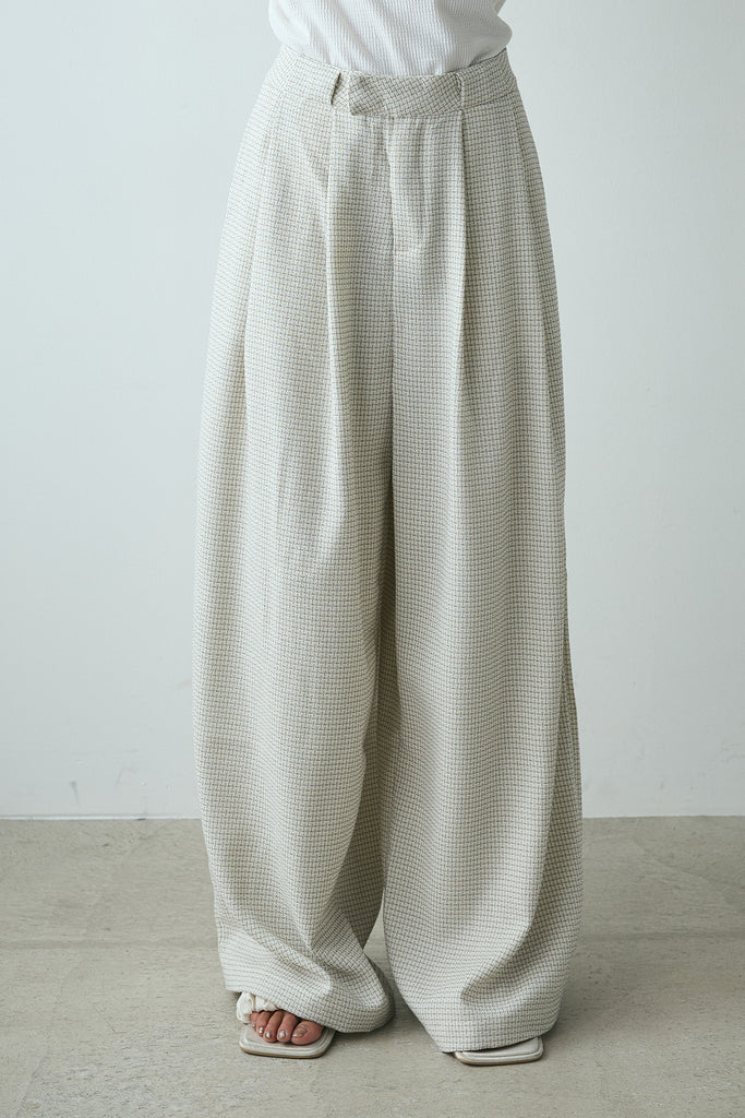 ドゥーズィエムクラス　Tweed Wide パンツ　ブラック　サマーツイード ドゥーズィエムクラス Tweed Wide パンツ ブラック サマーツイード