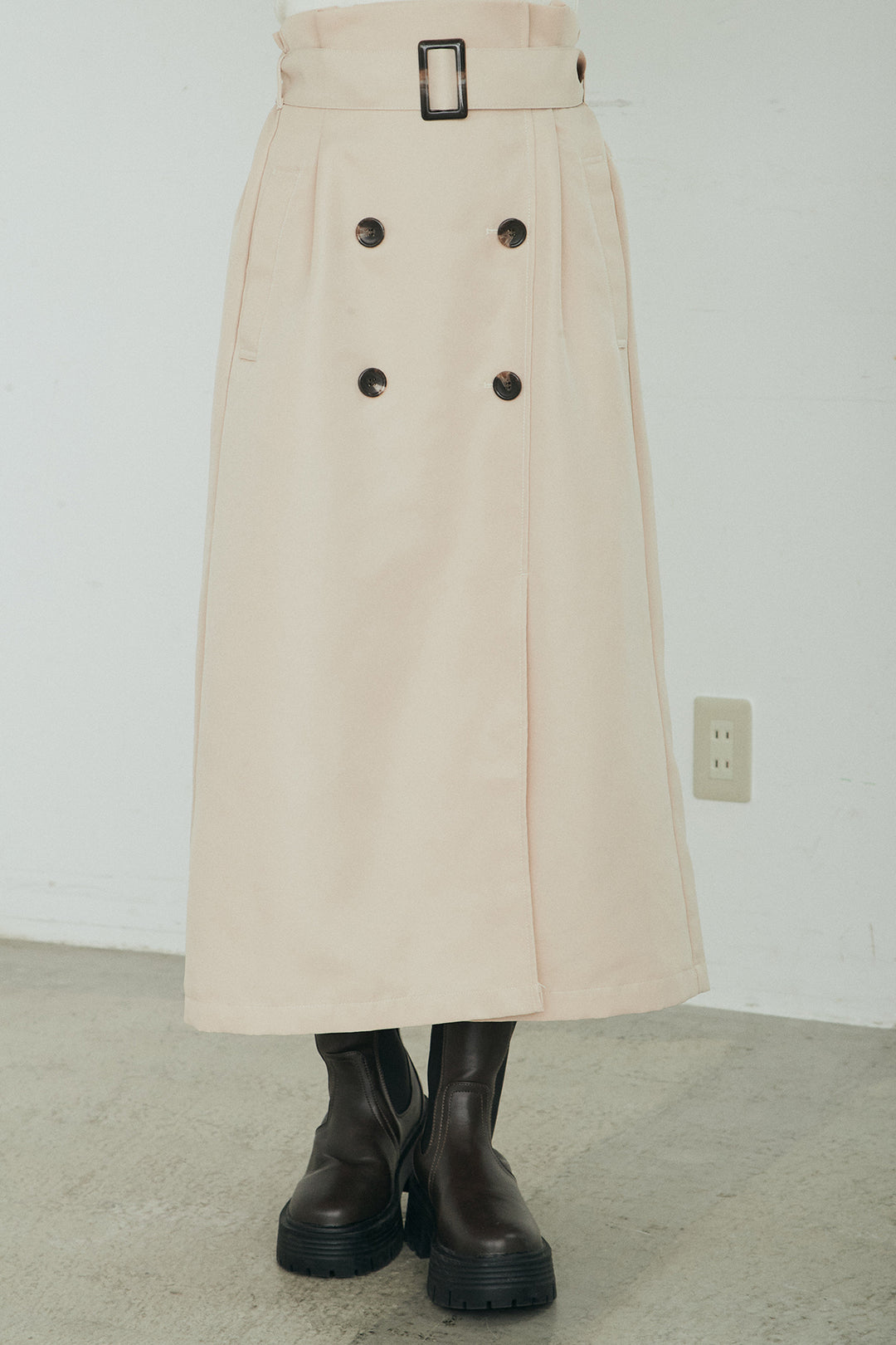 ロング丈トレンチスカート