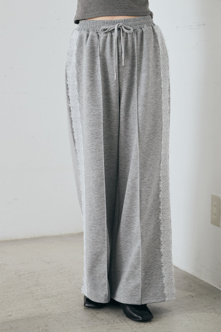 Wフェイスカットソーサイドレースラインパンツ