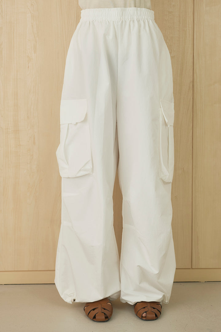 [SET]スカラップレースノースリブラウス+ルーズカーゴワイドパンツ(2set)