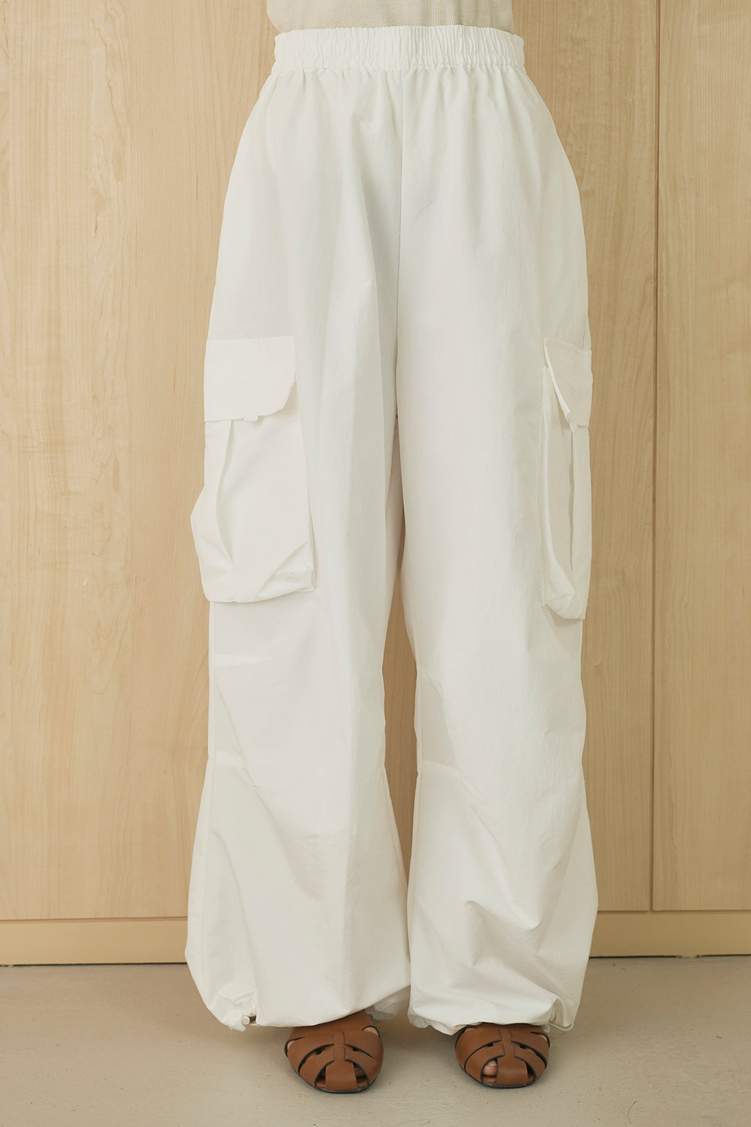 [SET]立体フラワーレースキャミ+ルーズカーゴワイドパンツ(2set)
