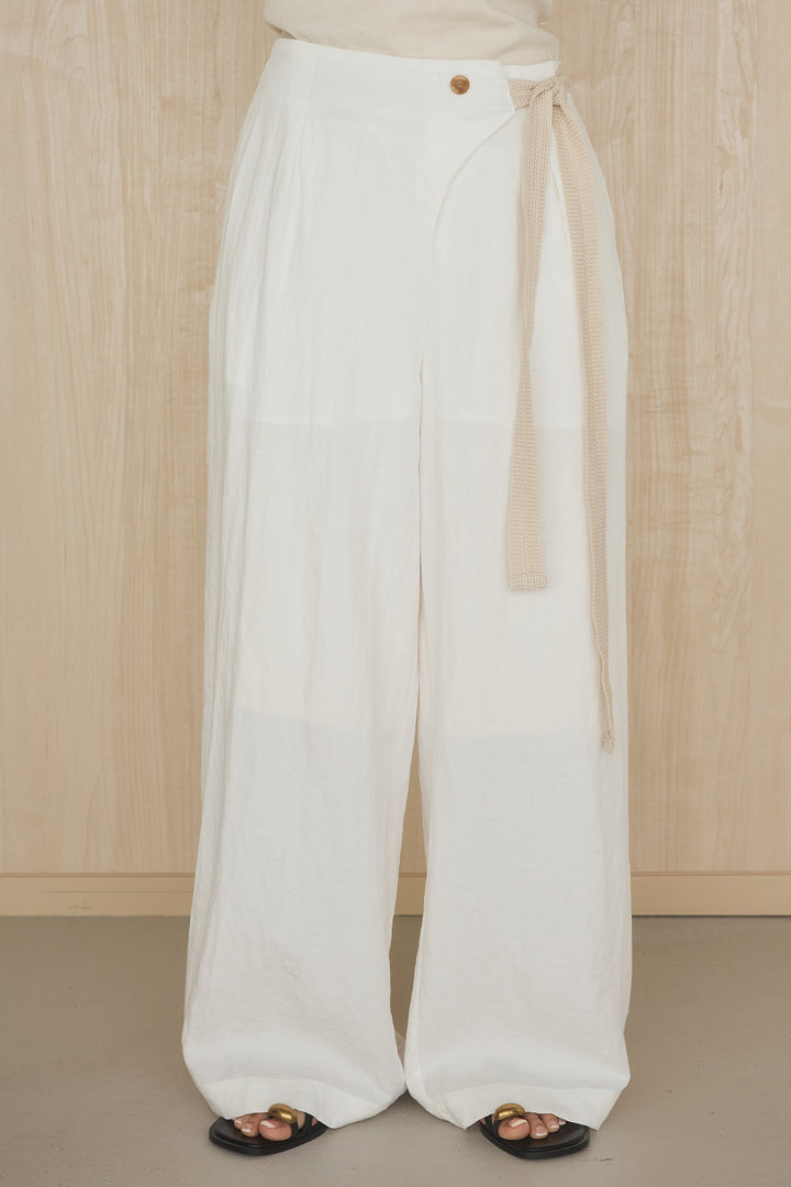 [SET]グラフィックサムデイワイドクロップドT+異素材ベルト付きラップ風ニュアンスワイドパンツ(2set)