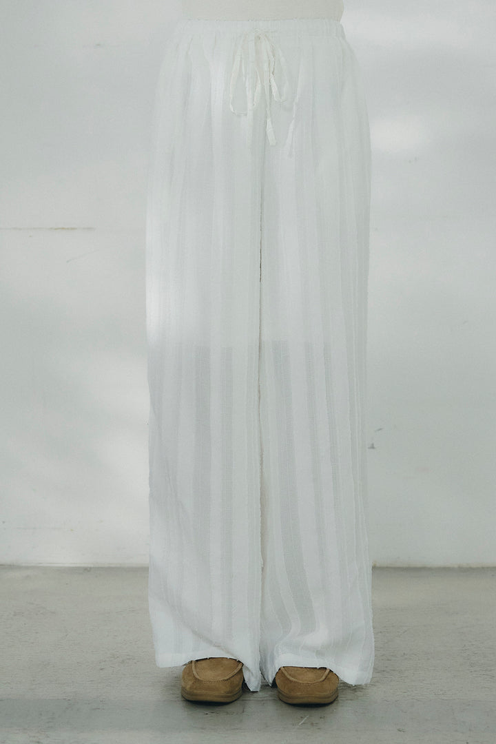 ストライプジャガードロングイージーパンツ