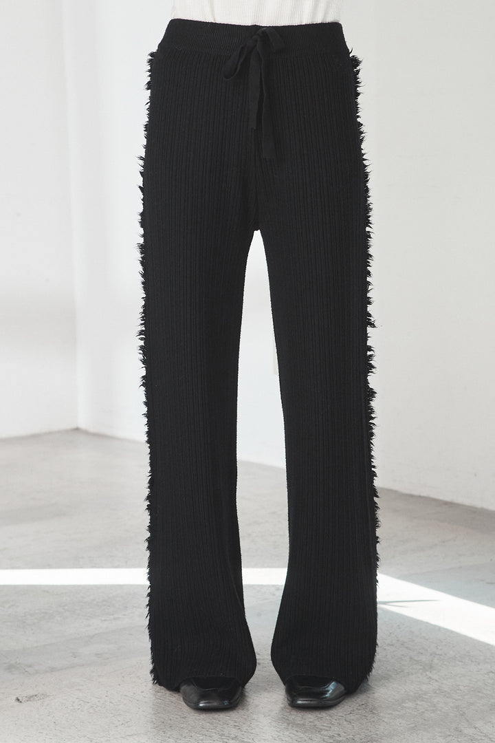 サイドフリンジニットパンツ