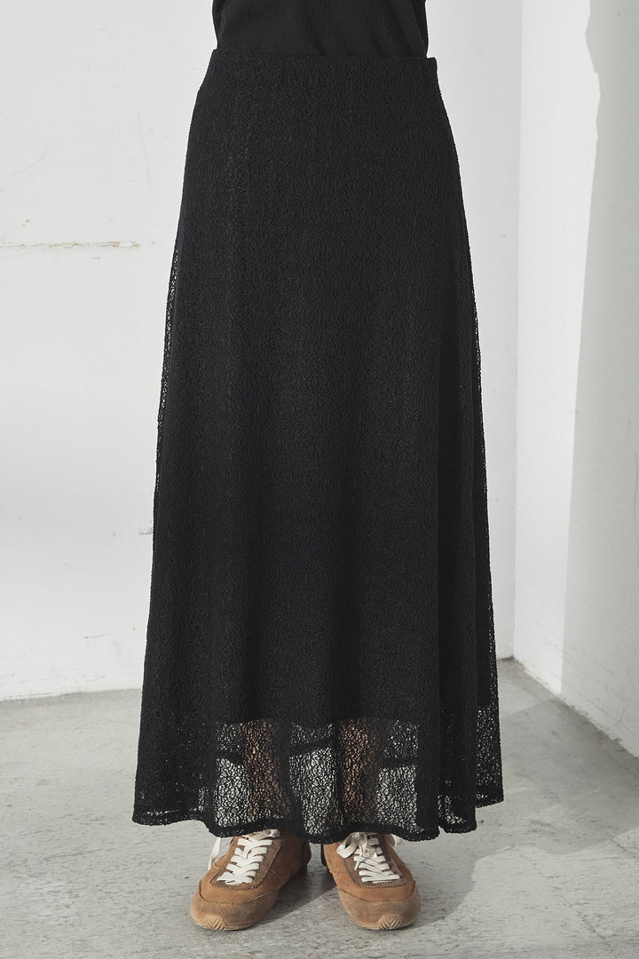 [SET]マルチ切り替えドルマンブルゾン+メッシュ刺繍ロングスカート+ボーダーフーディーロンT(3set)