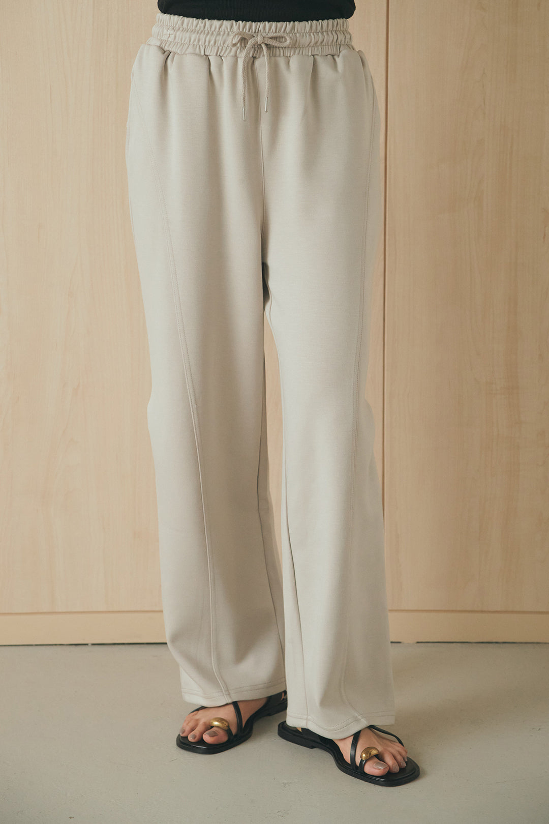 [SET]ボンディング生地ジップベスト+ボンディング生地コクーンパンツ(2set)