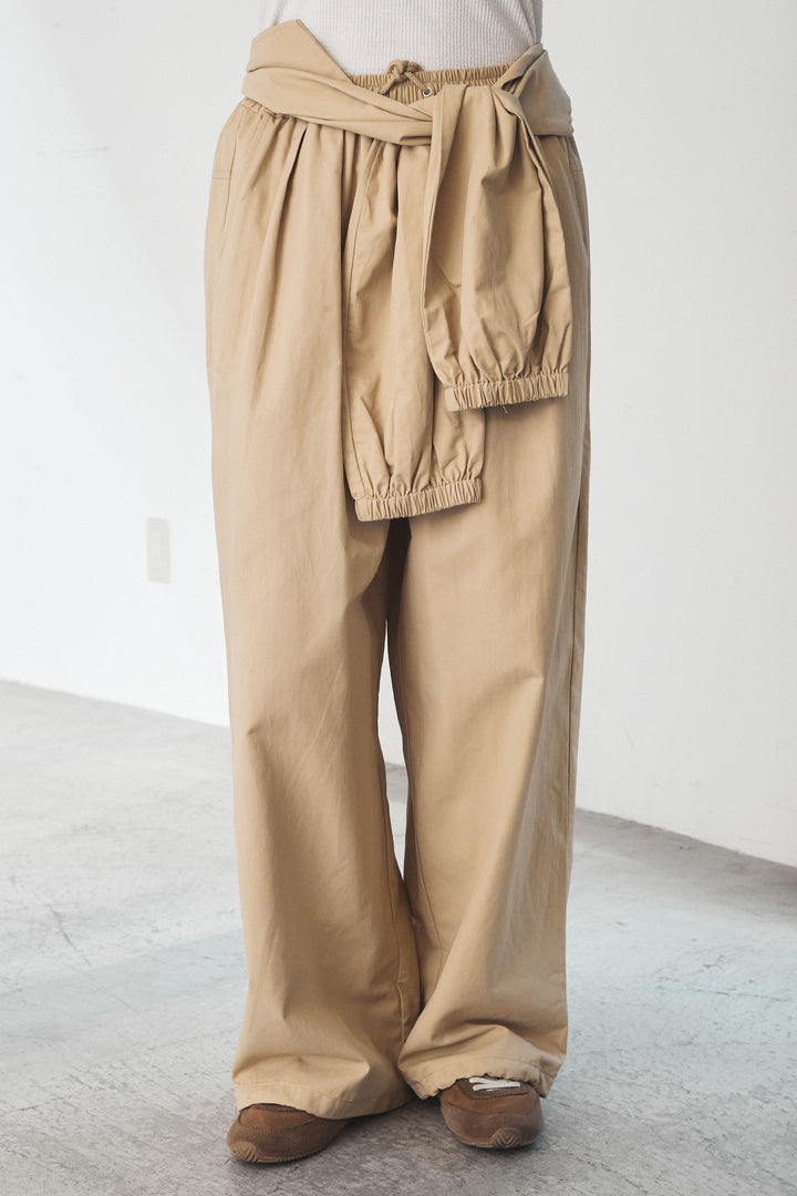 [SET]ヴィンテージグラフィックロンT+合繊ツイルスタンドウエスト巻きジョガーパンツ(2set)