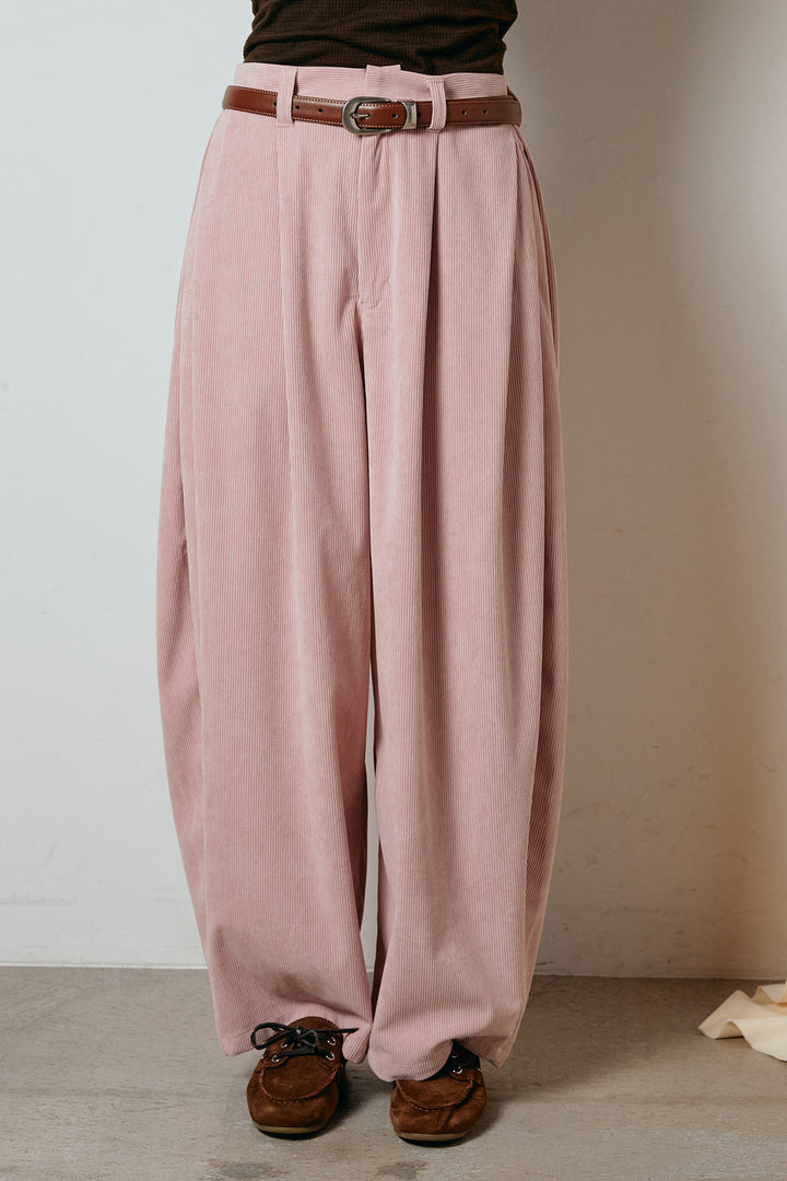 コーデュロイサイドタックコクーンパンツ