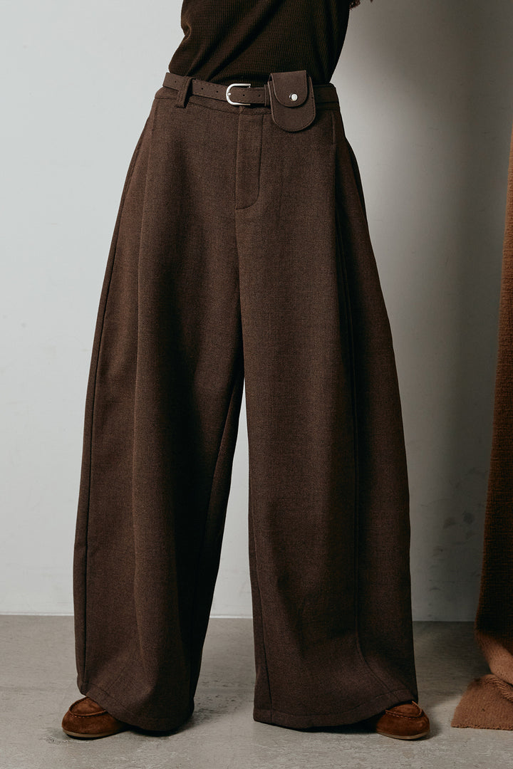 ポーチベルト付きカーブパンツ