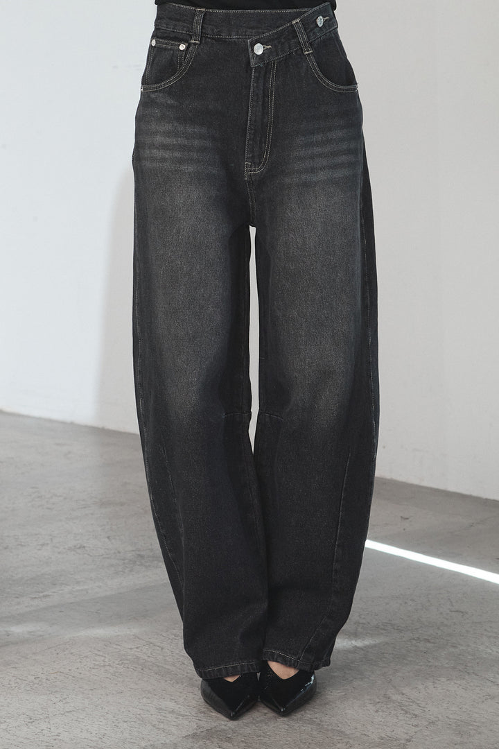 デニムアシメカーブパンツ