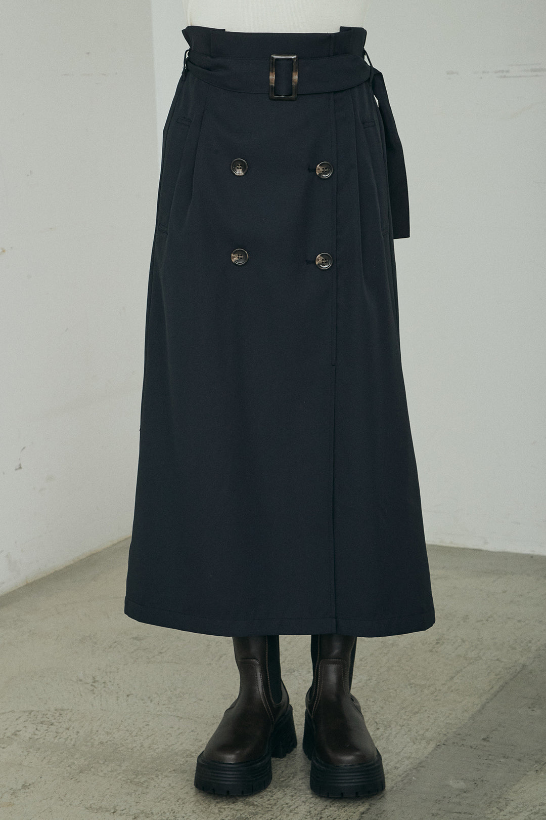 ロング丈トレンチスカート