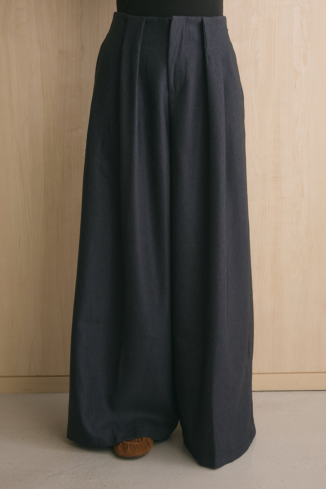 ベルトループスラックスワイドパンツ
