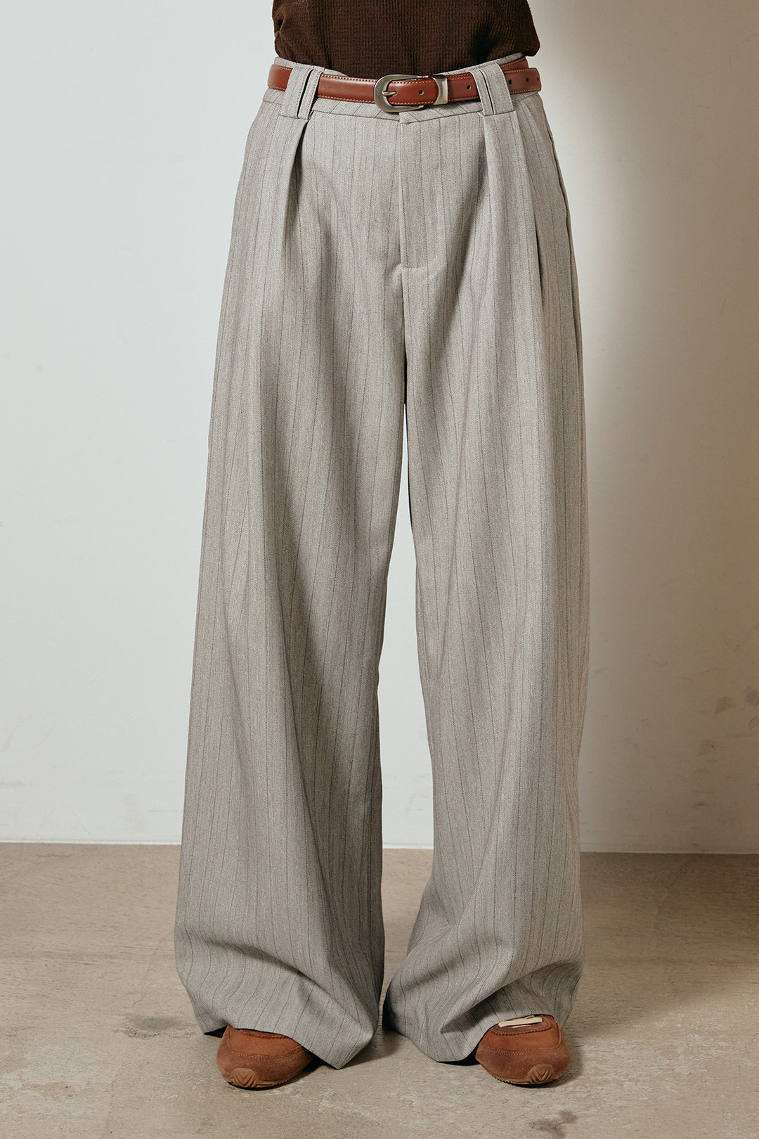 ストライプヘリンボーンパンツ