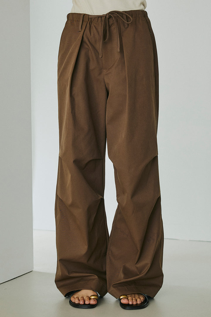 [SET]透かしレース編みフレンチニット+ニーサイドタックウエストドロストパンツ(2set)