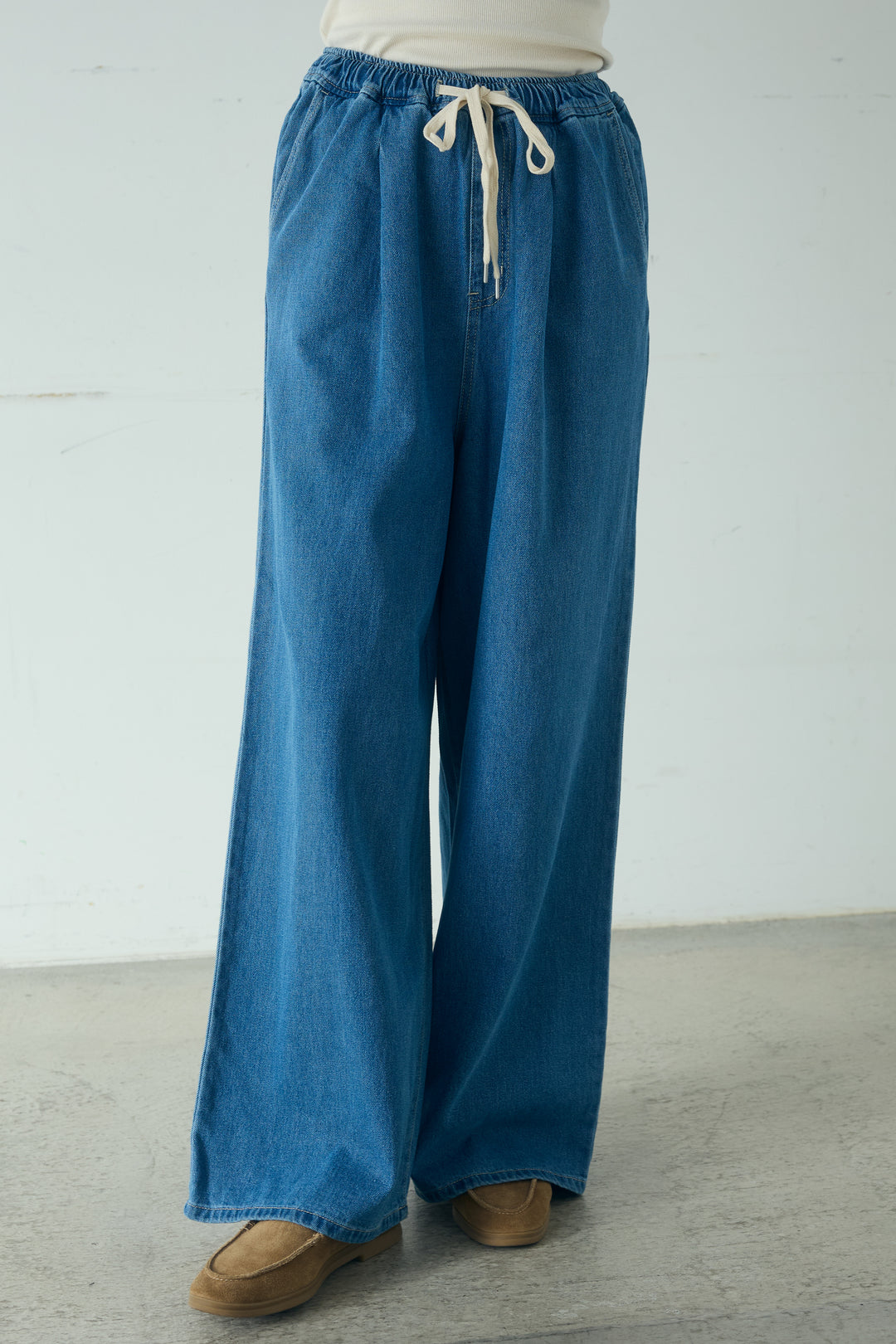 [SET]ライトオンスデニムシャツ+ライトオンスデニムルーズパンツ(2set)