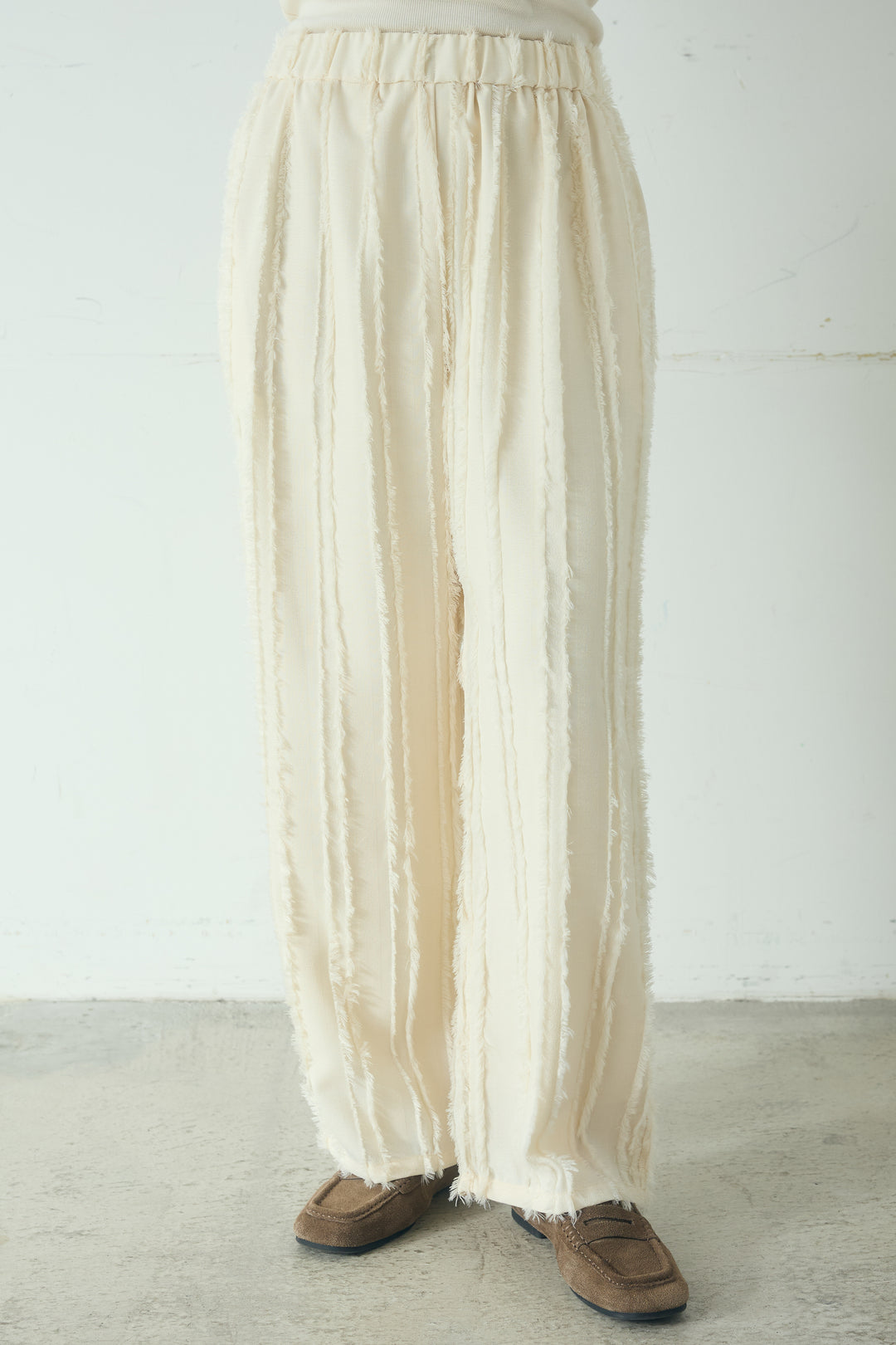 フリンジジャガードワイドパンツ