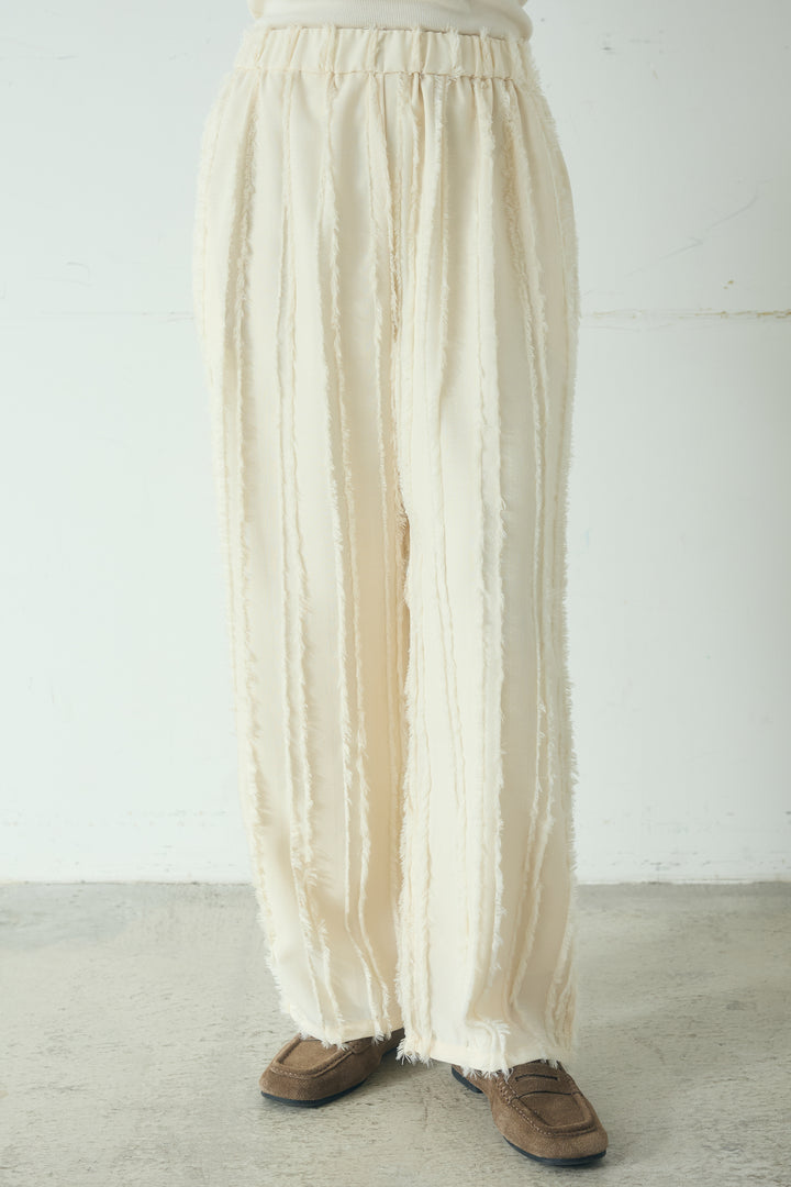 フリンジジャガードワイドパンツ