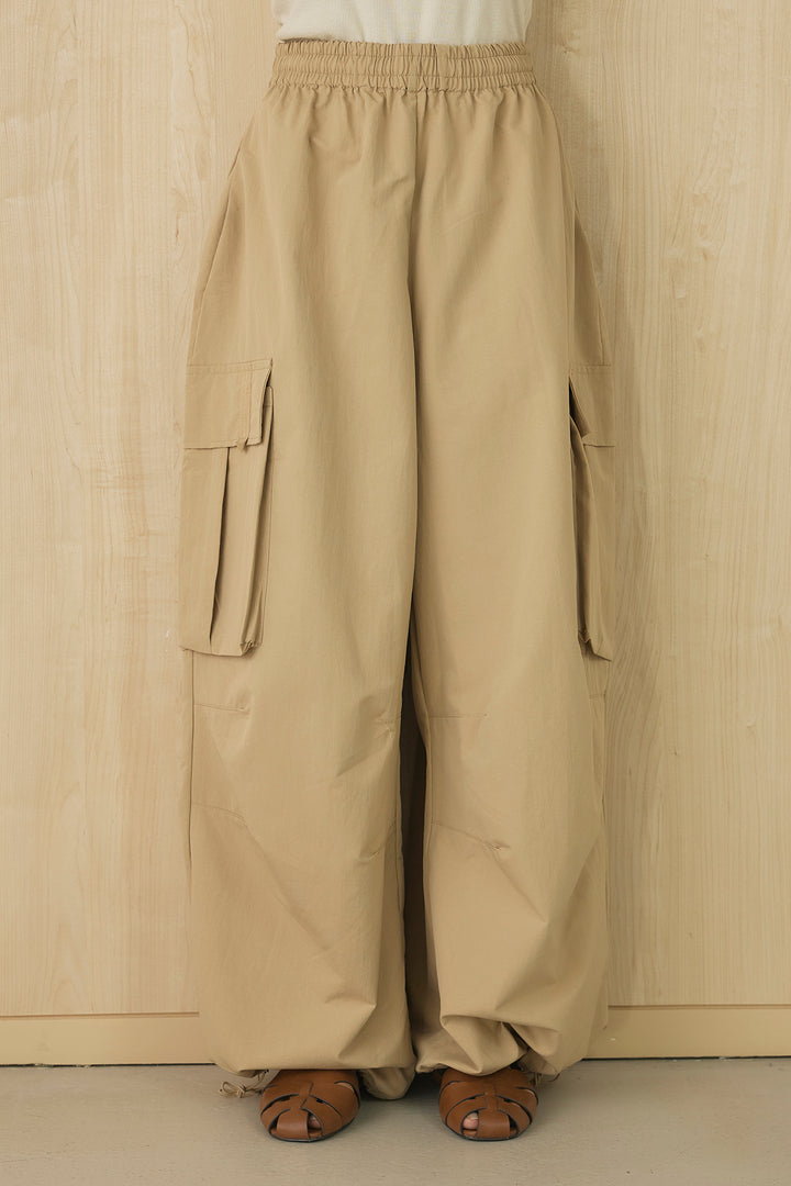 [SET]クルーネックレースベスト+ルーズカーゴワイドパンツ(2set)