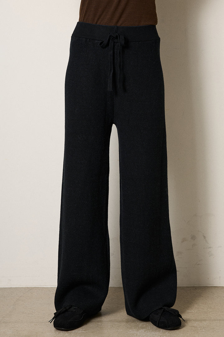 [SET]テディボアロングコート+ロゴデザインルーズスウェット+ワイドリブニットイージーパンツ(3set)