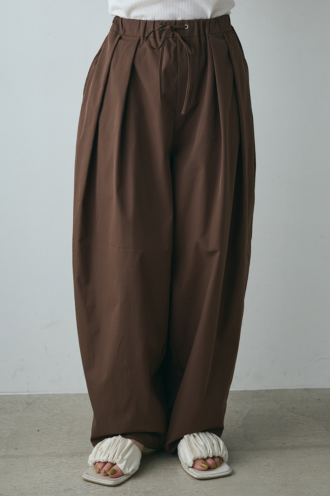 [SET]半袖オープンカラージャガード柄シャツ+タックワイドリラックスパンツ(2set)
