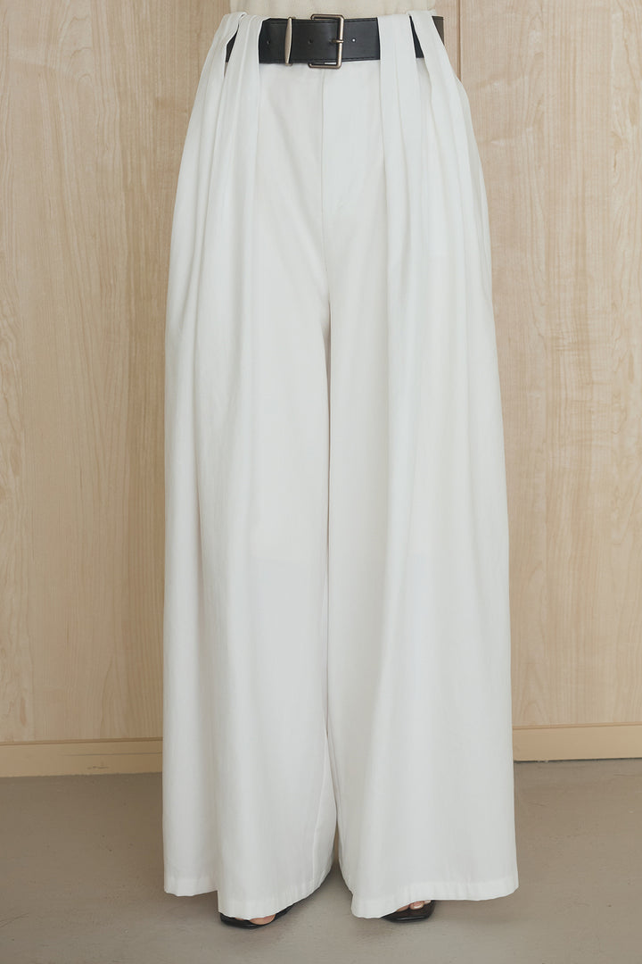 [SET]幾何レースブルゾン+ベルト付きビックループワイドパンツ(2set)